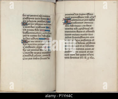 . Trivulzio Buch der Stunden-KW-SMC1-Folios 141 V (links) und 142 r (rechts). Linken seite Folio 141 V; rechte Seite Folio 142 r von der Trivulzio Buch der Stunden-KW-SMC1. ca. 1470. Schreiber: Nicolas Spierinc 310 Trivulzio Buch der Stunden-KW-SMC1-Folios 141 V (links) und 142 r (rechts) Stockfoto