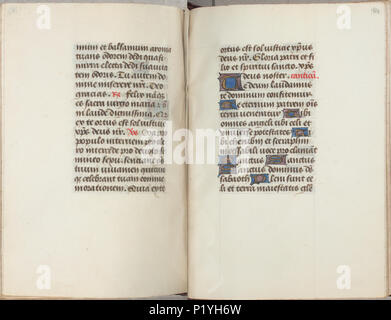 . Trivulzio Buch der Stunden-KW-SMC1-Folios 183 V (links) und 184 r (rechts). Linken seite Folio 183 V; rechte Seite Folio 184 r von der Trivulzio Buch der Stunden-KW-SMC1. ca. 1470. Schreiber: Nicolas Spierinc 310 Trivulzio Buch der Stunden-KW-SMC1-Folios 183 V (links) und 184 r (rechts) Stockfoto