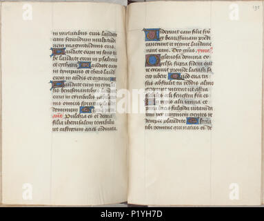 . Trivulzio Buch der Stunden-KW-SMC1-Folios 194 V (links) und 195 r (rechts). Linken seite Folio 194 V; rechte Seite Folio 195 r von der Trivulzio Buch der Stunden-KW-SMC1. ca. 1470. Schreiber: Nicolas Spierinc 310 Trivulzio Buch der Stunden-KW-SMC1-Folios 194 V (links) und 195 r (rechts) Stockfoto