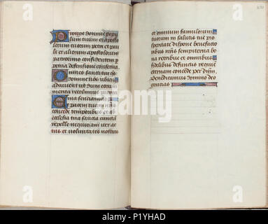 . Trivulzio Buch der Stunden-KW-SMC1-Folios 230v (links) und 231 r (rechts). Linken seite Folio 230v; rechte Seite Folio 231 r von der Trivulzio Buch der Stunden-KW-SMC1. ca. 1470. Schreiber: Nicolas Spierinc 310 Trivulzio Buch der Stunden-KW-SMC1-Folios 230v (links) und 231 r (rechts) Stockfoto