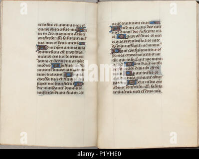 . Trivulzio Buch der Stunden-KW-SMC1-Folios 301 V (links) und 302 r (rechts). Linken seite Folio 301 V; rechte Seite Folio 302 r von der Trivulzio Buch der Stunden-KW-SMC1. ca. 1470. Schreiber: Nicolas Spierinc 310 Trivulzio Buch der Stunden-KW-SMC1-Folios 301 V (links) und 302 r (rechts) Stockfoto