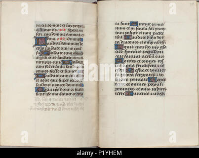 . Trivulzio Buch der Stunden-KW-SMC1-Folios 313v (links) und 314 r (rechts). Linken seite Folio 313v; rechte Seite Folio 314 r von der Trivulzio Buch der Stunden-KW-SMC1. ca. 1470. Schreiber: Nicolas Spierinc 310 Trivulzio Buch der Stunden-KW-SMC1-Folios 313v (links) und 314 r (rechts) Stockfoto