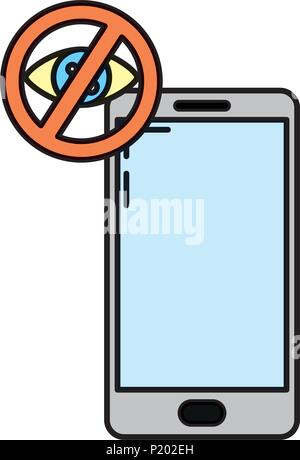 Farbe Smartphone Technologie Und Auge Verboten Schild Stock Vektorgrafik Alamy