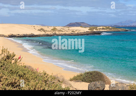 Wunderschöne Küste Kanarische Inseln Fuerteventura. Reiseland. Natur Hintergrund Stockfoto