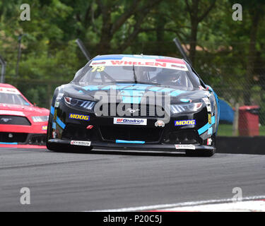 Wilfried Boucenna, Paul Guiod, Ford Mustang, NASCAR Whelen Euro Serie, Elite 2, American Speedfest V, Brands Hatch, Juni 2018, Automobile, Autospor Stockfoto