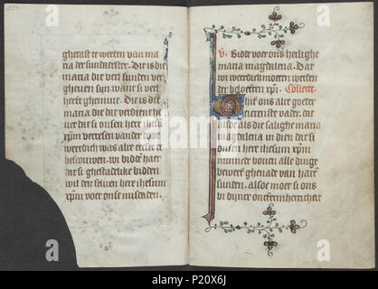 . Buch der Stunden vom Meister des Zweder van Culemborg - KB 79 K 2-Folios 125v (links) und 126 r (rechts). Linken seite Folio 125v und rechten Seite Folio 126 r aus dem Buch von Stunden durch Master (s) von Zweder van Culemborg. zwischen ca. 1430 und ca. 1435 33 Buch der Stunden vom Meister des Zweder van Culemborg - KB 79 K 2-Folios 125v (links) und 126 r (rechts) Stockfoto