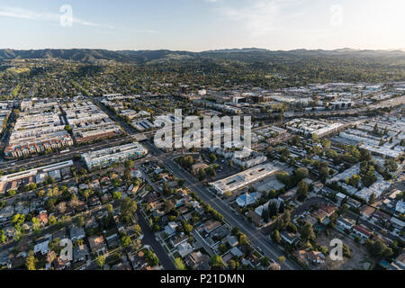 Eine Ansicht von Ventura 101 Autobahn bei Lindley Ave im San Fernando Valley Gegend von Los Angeles, Kalifornien. Stockfoto