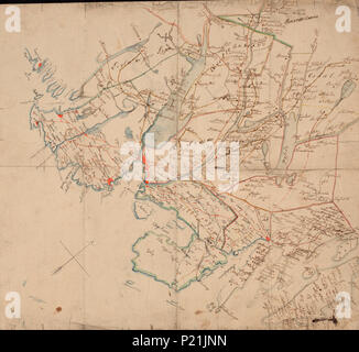 . Norsk Bokmål: Kart fra Nasjonalbibliotekets kartsamling. Er Kartet gitt ut i håndtegnet () og viser. Datum unbekannt. Unbekannt 145 Hedrum-no-nb krt 00888 Stockfoto