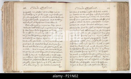 . Korte verhandeling van de Gott, Mensch, De Welstand deszelvs-KB 75 G 15-Folios 136v (links) und 137 r (rechts). Benedictus de Spinoza, Korte verhandeling van de Gott, Mensch, De Welstand deszelvs. Godgeleerde staatkundige verhandelinge. En Nauwkeurige nootsakelyke aenmerkingen tot beeter verstant van dit boek - Linken Seite folium 136 V; rechte Seite folium 137 r. zwischen ca. 1675 und ca. 1700. Baruch Spinoza (1632-1677) Alternative Namen Benedictus de Spinoza, Baruch de Spinoza, Benedict Spinoza Beschreibung niederländische Philosoph, Übersetzer und Bibel Übersetzer Geburtsdatum/de Stockfoto