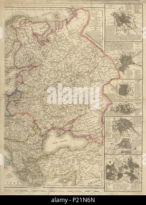 . Norsk Bokmål: Kart fra Nasjonalbibliotekets kartsamling. Er Kartet gitt ut i (1836) og viser Europa. Vor 1836. Maire, 121 Europa-keine-nb krt 01012 Stockfoto