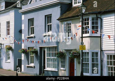 Altes haus Fronten in der Altstadt von Bexhill, East Sussex, an der Südküste, Großbritannien Stockfoto