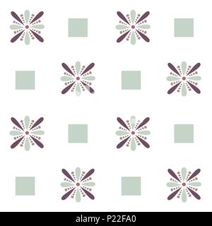 Cute farbenfrohe abstrakte geometrische Blumen nahtlose Vektor Muster hintergrund abbildung Stock Vektor