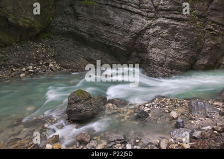 Deutschland, Bayern, Werdenfelser, Wettersteingebirge, Garmisch-Partenkirchen, Partnach, Schlucht Partnachklamm, Stockfoto