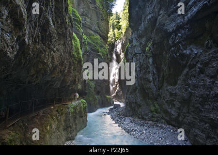 Deutschland, Bayern, Werdenfelser, Wettersteingebirge, Garmisch-Partenkirchen, Partnach, Schlucht Partnachklamm, Stockfoto