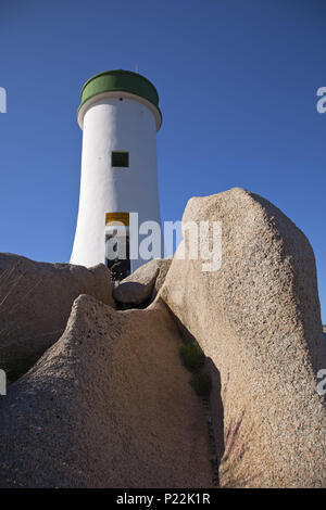 Leuchtturm an der Punta Faro in Palau, Sardinien, Italien, Stockfoto