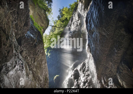 Deutschland, Bayern, Werdenfelser, Wettersteingebirge, Garmisch-Partenkirchen, Partnach, Schlucht Partnachklamm, Stockfoto