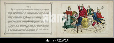 . Notenkraker-Muizenkoning: een aardig Lieve sprookje voor Kinderen van/naar het Hoogduitsch E.T.A. Hoffmann. Länglich prentenboek met paginagrote handgekleurde gravures naast's pagina met Text. Marie krijgt met Kerstmis een notenkraker Cadeau. Ze droomt dat er een gevecht ontstaat tussen de notenkraker en de muizenkonIngekleurd De notenkraker ist eigenlijk een Jongen betoverde Sterben über een speelgoedwinkel terecht bij Marie ist Gekomen. In de droom bezoeken ze een luilekkerland. 11 S., 8 Bl. pl: handgekleurde gravures//De keerzijde der illustraties ist onbedrukt//Auteursnaam op titelblad ab Stockfoto