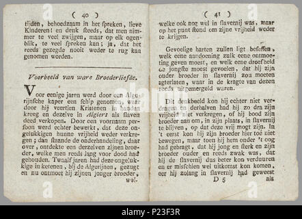 . Nieuw-jaars geschenkje voor Kinderen: (10 vervolge van den Printjes Almanach voor Kinderen). Klein prentenboekje Met 15 handgekleurde gravures des Op de pagina daarnaast gedichtjes über beroepen en über Spel; gevolgd Door een samenspraak enkele Verhalen, en een Gedicht. Gedrukt op handgeschept Papier. 47 S., 1 Bl. pl: handgekleurde gravures//Met een fondslijst van 2 pagina en reclame Op de achterkant//De keerzijde der illustraties ist onbedrukt / Bevat: De draaijer; De; varkensdrijver De tambour; De; De; pruikemaker zaagenvijlder De verkoping van goederen; De Elektrizität Stockfoto