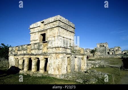 Tulum, (Riviera Maya), Zona Arqueológica Maya. Stockfoto