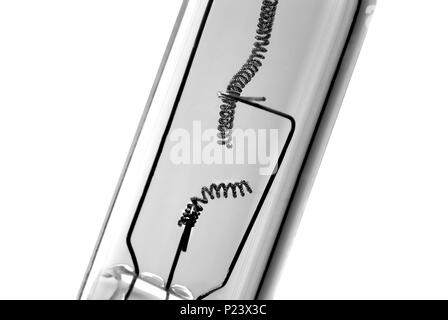 Filament in einer Halogenlampe durchgebrannt Stockfoto