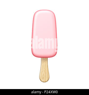 Pink popsicle 3D Rendering Illustration auf weißem Hintergrund Stockfoto