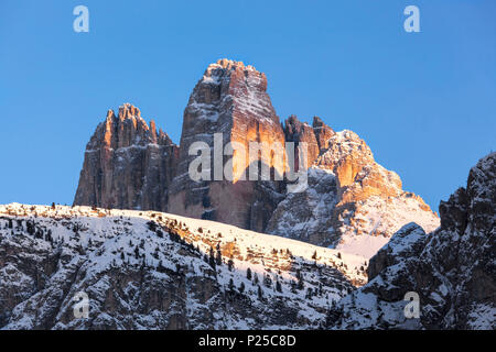 Tre Cime di Lavaredo / Drei Zinnen, Toblach, Provinz Bozen, Südtirol, Italien Stockfoto
