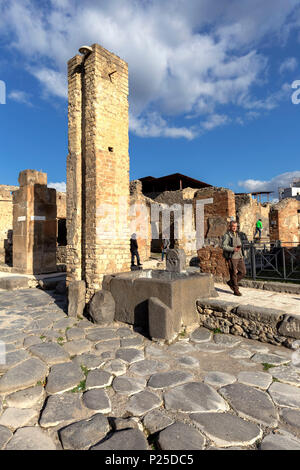 Antiken Pompeji Straße, Pompei, Neapel, Kampanien, Italien Stockfoto