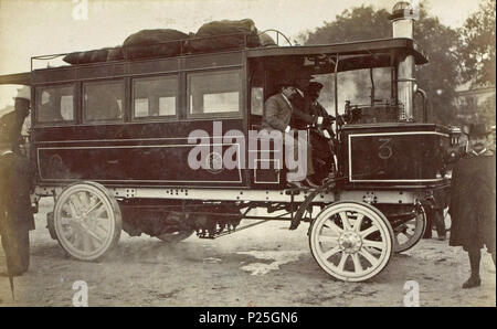 [Sammlung Jules Galan. / Sportliche]: T.10. Année 18 [Sammlung Jules Galan. / Sportliche]: T.10. AnnÃ©e 1899/Jules Beau: F. 33 v. [Poids Lourdes]; 211 Omnibus De Dion-Bouton en 1899, Conduit par Georges Bouton Stockfoto