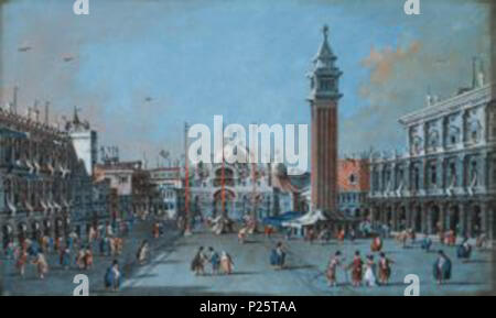 . Englisch: Blick auf die Piazza San Marco Italiano: Veduta della Piazza di S. Marco. Anfang des 19. Jahrhunderts 2 2006.11.23 Stockfoto