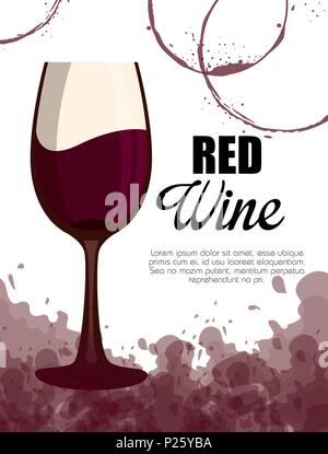 Rotwein Schale label Vector Illustration Design Stock Vektor