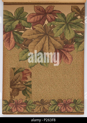. Englisch: Musterbuch (USA), Ca. 1915. Deutsch: 179 Seiten (inkl. Top Grenzen; nicht. inkl. angeschlossenen unteren Grenzen oder Fabric swatches) Tapestry, Landschaft, Raufaser und Haferflocken Papiere, viele Ton in Ton. Einige Seitenwände haben die oberen und unteren Grenzen. Einige haben Tiffany und Flitter Grenzen. Hoher Hinterschnitt, Grenzen sowie die Grenzen schneiden. Einige Seitenwände sind eingeprägt und/oder Leder simulieren gedruckt. Einige haben passende Fabric swatch befestigt. Einige Grenzen haben das Aussehen der Airbrush. Einige Seitenwände erscheinen Intaglio gedruckt werden. Florale Streifenmuster für Schlafzimmer und Stockfoto