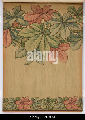 . Englisch: Musterbuch (USA), Ca. 1915. Deutsch: 179 Seiten (inkl. Top Grenzen; nicht. inkl. angeschlossenen unteren Grenzen oder Fabric swatches) Tapestry, Landschaft, Raufaser und Haferflocken Papiere, viele Ton in Ton. Einige Seitenwände haben die oberen und unteren Grenzen. Einige haben Tiffany und Flitter Grenzen. Hoher Hinterschnitt, Grenzen sowie die Grenzen schneiden. Einige Seitenwände sind eingeprägt und/oder Leder simulieren gedruckt. Einige haben passende Fabric swatch befestigt. Einige Grenzen haben das Aussehen der Airbrush. Einige Seitenwände erscheinen Intaglio gedruckt werden. Florale Streifenmuster für Schlafzimmer und Stockfoto