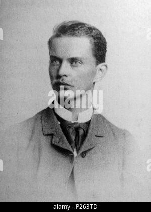 . English: Ludwig Baur (1858-1915), Schweizer Kaufmann und Handelsagent. Englisch: Ludwig Baur (1858-1915), Schweizer Kaufmann und Handelsvertreter. ca. 1880. Carl Taeschler (1835 - 1917) 232 Portrait Louis Baur 1858-1915 Stockfoto