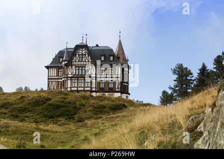 Riederalp, Schweiz, Blick auf die Berghotel Riederfurka Stockfoto