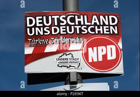 Berlin, Deutschland, Wahlplakate der NPD Stockfoto