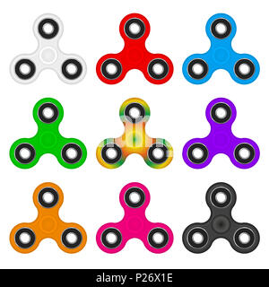 Hand zappeln Spinner Toy. Realistische Abbildung. Verschiedenen Farben zur Auswahl. Stockfoto