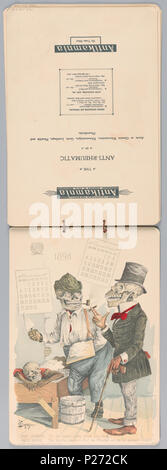 . Englisch: Kalender, der Antikamnia Kalender, 1898. Englisch: 1898 Kalender von string 3-1 gebunden: Januar/Februar März/April 3-2: 3-3: 3-4: Mai/Juni Juli/August September/Oktober 3-5: 3-6: November/Dezember. 1898 47 Kalender, die Antikamnia Kalender, 1898 (CH) 18734667 Stockfoto