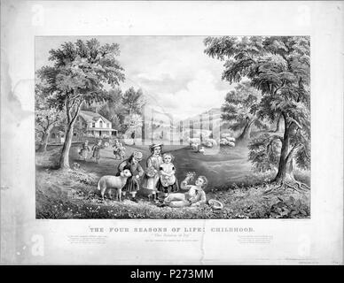 . Englisch: Die Vier Jahreszeiten des Lebens: Die Kindheit - - "die Jahreszeit der Freude'. 1868. Künstler: Fanny Palmer (d. 1876) und John Cameron (unbekannt Tod Datum) auf Stein: James M. und Ives Currier Ives 71 - Die vier Jahreszeiten - der Kindheit Stockfoto