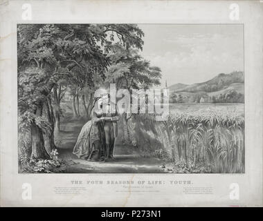 72 Currier und Ives - Die vier Jahreszeiten des Lebens - Jugend Stockfoto