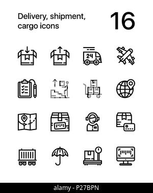 Lieferung, Versand, Fracht Symbole für Web und mobile Design Pack 2 Stock Vektor