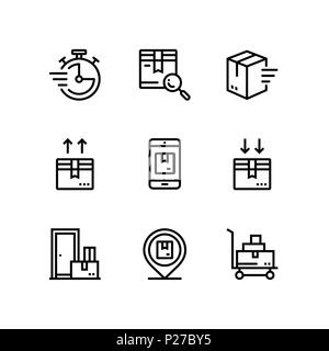 Lieferung, Versand, Fracht Symbole für Web und mobile Design Pack 3 Stock Vektor