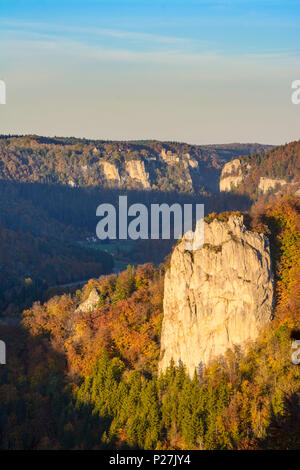 Beuron, Donau-Durchbruch (Donau Durchbruch), Schloss Werenwag, Schwäbische Alb (Schwäbische Alb), Baden-Württemberg, Deutschland Stockfoto