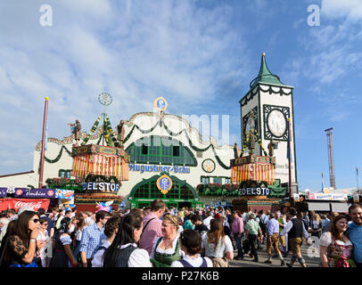 München, Oktoberfest, Bier Hütte des Augustiner-Bräu, Oberbayern, Bayern, Deutschland Stockfoto