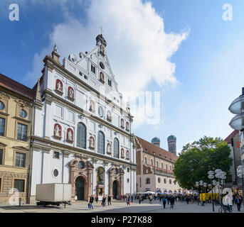 München, St. Michael Kirche, Strasse Neuhauser Straße, Oberbayern, Bayern, Deutschland Stockfoto