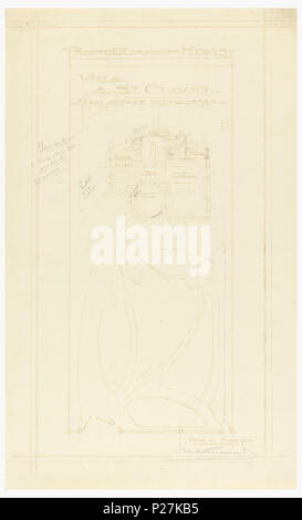 . Englisch: Zeichnung, Villa von M. Hemsy, St. Cloud, Plan du Rez-de-Chaussee, 1913. Englisch: Grundriss für das Erdgeschoss der Villa von Monsieur Hemsy in St. Cloud. Die Funktion der einzelnen Zimmer und ihr Umfang ist im gesamten Design festgestellt. Unter dem Boden Plan ist ein Plan für die Wege im Garten. . 1913 112 Zeichnung, Villa von M. Hemsy, St. Cloud, Plan du Rez-de-Chaussee, 1913 (CH) 18384927 Stockfoto