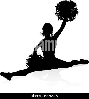 Silhouette Cheerleader Grafik Stock Vektor