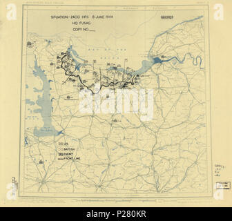 (13. Juni 1944), HQ Zwölften Armee Gruppe Lage Karte. LOC 2004629046. Stockfoto