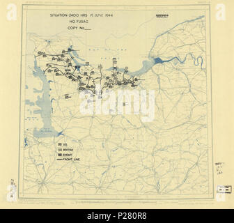 (19. Juni 1944), HQ Zwölften Armee Gruppe Lage Karte. LOC 2004629052. Stockfoto
