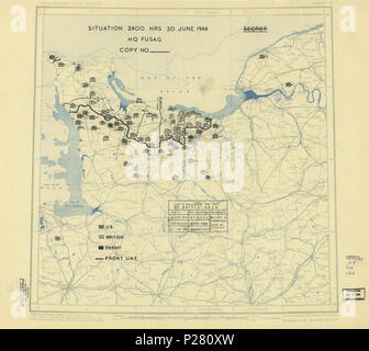 (30. Juni 1944), HQ Zwölften Armee Gruppe Lage Karte. LOC 2004629063. Stockfoto