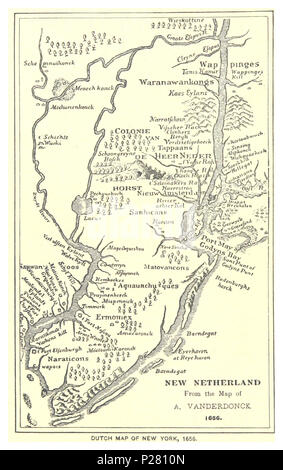 (König 1893, NYC) pg 012 niederländische KARTE VON NEW YORK, 1656. Stockfoto